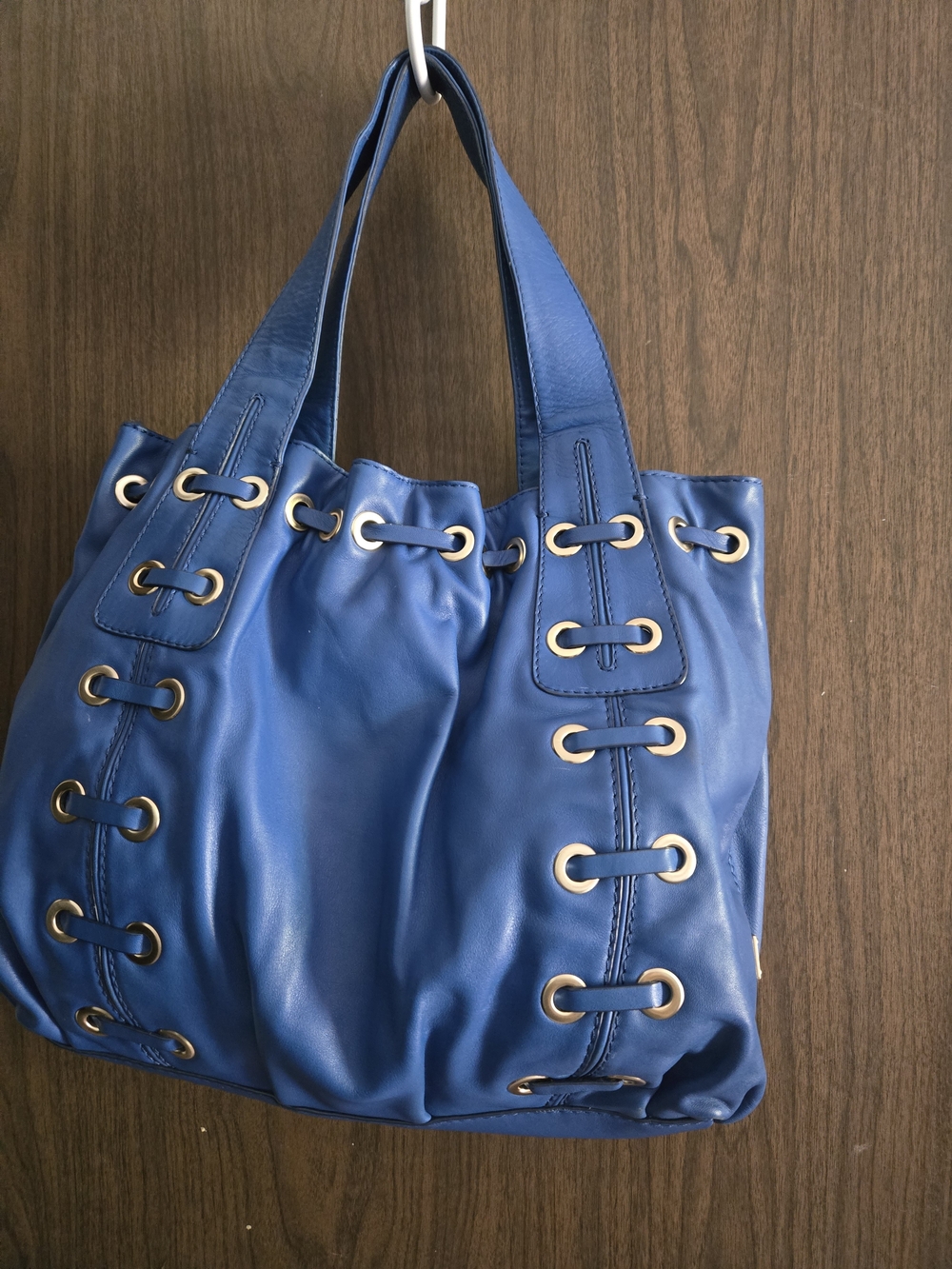 MICHAEL Michael Kors Blue Leather Tassel Shoulder Bag - Picture 2 of 8